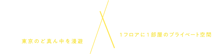 東京のど真ん中で東京を漫遊。1フロアに1部屋のプライベート空間